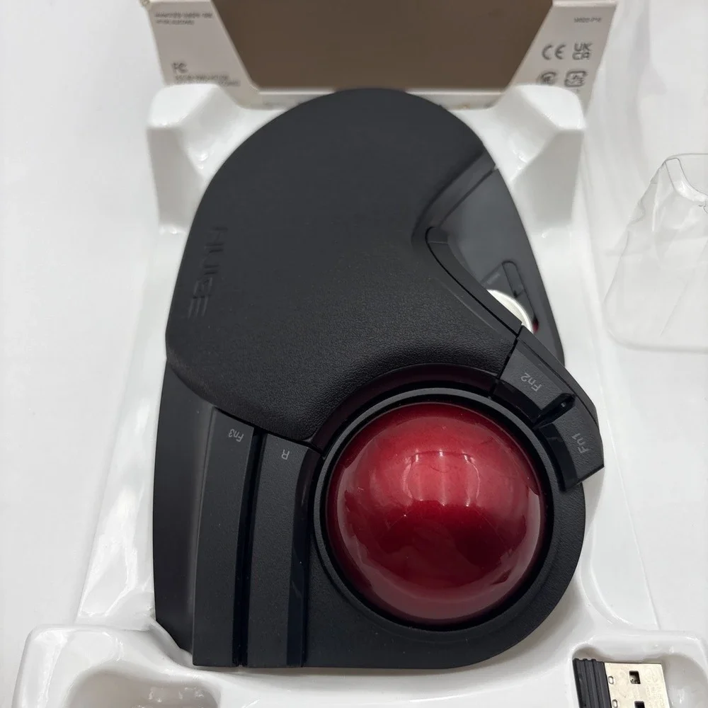 ELECOM Huge Trackball 2.4GHz Wireless USB Mouse M-HT1DRBK